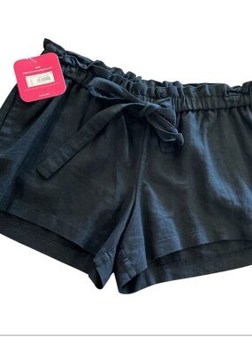 Isabel black linen blend XS maternity shorts NWT